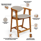 Kit 02 Banquetas Baixa Para Cozinha Sala Jantar Bancada Cecíl