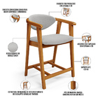 Kit 02 Banquetas Baixa Para Cozinha Sala Jantar Bancada Cecíl