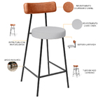 Kit 02 Banquetas Bar Baixa Cozinha Sala Jantar Milão L02 Cour