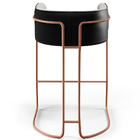 Kit 02 Banquetas Base De Aço Cobre Betina D02 Linho Cinza D-3