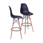 Kit 02 Banquetas Boxbit Dkr Eames Polipropileno Preta Base Ma