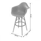 Kit 02 Banquetas Boxbit Dkr Pp Com Braço Amarela Base Madeira