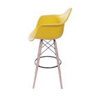 Kit 02 Banquetas Boxbit Dkr Pp Com Braço Amarela Base Madeira