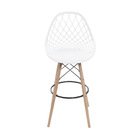 Kit 02 Banquetas Boxbit Kaila Branca Base Madeira