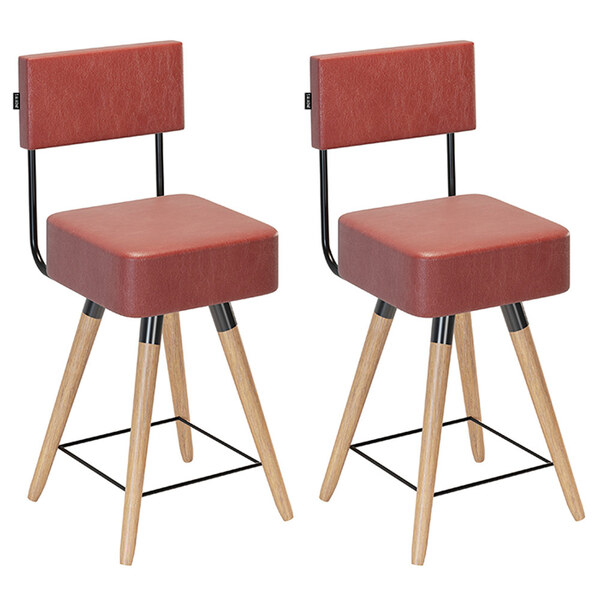 Kit 02 Banquetas Cadeiras Decorativas Barcelona 73cm Com Enco