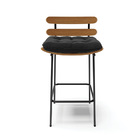 Kit 02 Banquetas Costela Suede Base Metálica Preto - D'rossi