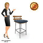 Kit 02 Banquetas Costela Suede Base Metálica Preto - D'rossi