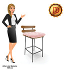 Kit 02 Banquetas Costela Suede Base Metálica Preto J01 - D'ro