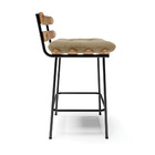 Kit 02 Banquetas Costela Suede Base Metálica Preto J01 - D'ro