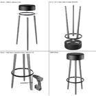 Kit 02 Banquetas Cozinha Londres Estofada D-33 Com Pés De Mad