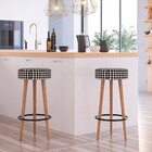 Kit 02 Banquetas Cozinha Londres Estofada D-33 Com Pés De Mad