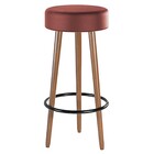 Kit 02 Banquetas Cozinha Londres Estofada D-33 Com Pés De Mad