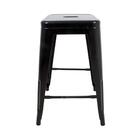 Kit 02 Banquetas de Cozinha Tolix Média Sem Encosto Preta