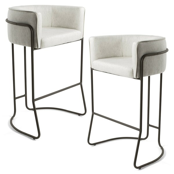 Kit 02 Banquetas Decorativa Fixa Base De Aço Choco Betina D02