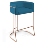 Kit 02 Banquetas Decorativa Fixa Base De Aço Cobre Betina D02