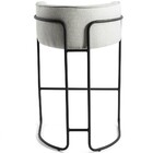 Kit 02 Banquetas Decorativa Fixa Base De Aço Preto Betina D02