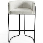 Kit 02 Banquetas Decorativa Fixa Base De Aço Preto Betina D02