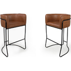 Kit 02 Banquetas Decorativas Betina Base Preto Corano Rústico