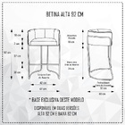 Kit 02 Banquetas Decorativas Betina Base Preto Corano Rústico