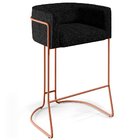 Kit 02 Banquetas Decorativas Fixa Base De Aço Cobre Betina D0