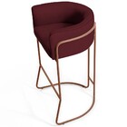 Kit 02 Banquetas Decorativas Fixa Base De Aço Cobre Betina D0