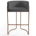 Kit 02 Banquetas Decorativas Fixa Base De Aço Cobre Betina D0