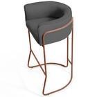 Kit 02 Banquetas Decorativas Fixa Base De Aço Cobre Betina D0