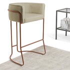 Kit 02 Banquetas Decorativas Fixa Base De Aço Cobre Betina D0