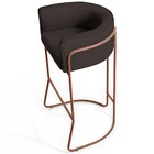 Kit 02 Banquetas Decorativas Fixa Base De Aço Cobre Betina D0