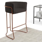 Kit 02 Banquetas Decorativas Fixa Base De Aço Cobre Betina D0