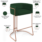 Kit 02 Banquetas Decorativas Fixa Base De Aço Cobre Betina D0