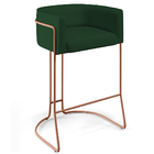 Kit 02 Banquetas Decorativas Fixa Base De Aço Cobre Betina D0