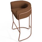 Kit 02 Banquetas Decorativas Fixa Base De Aço Cobre Betina D0