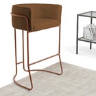 Kit 02 Banquetas Decorativas Fixa Base De Aço Cobre Betina D0