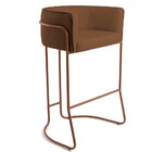 Kit 02 Banquetas Decorativas Fixa Base De Aço Cobre Betina D0