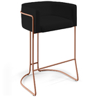 Kit 02 Banquetas Decorativas Fixa Base De Aço Cobre Betina D0