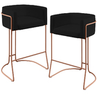 Kit 02 Banquetas Decorativas Fixa Base De Aço Cobre Betina D0