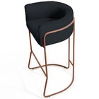 Kit 02 Banquetas Decorativas Fixa Base De Aço Cobre Betina D0