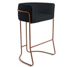 Kit 02 Banquetas Decorativas Fixa Base De Aço Cobre Betina D0