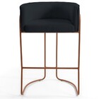 Kit 02 Banquetas Decorativas Fixa Base De Aço Cobre Betina D0