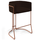 Kit 02 Banquetas Decorativas Fixa Base De Aço Cobre Betina D0