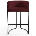 Kit 02 Banquetas Decorativas Fixa Base De Aço Preto Betina D0