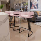 Kit 02 Banquetas Decorativas Fixa Base De Aço Preto Betina D0