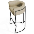 Kit 02 Banquetas Decorativas Fixa Base De Aço Preto Betina D0