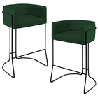 Kit 02 Banquetas Decorativas Fixa Base De Aço Preto Betina D0