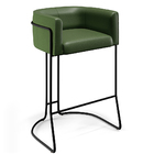 Kit 02 Banquetas Decorativas Fixa Base De Aço Preto Betina D0