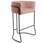 Kit 02 Banquetas Decorativas Fixa Base De Aço Preto Betina D0