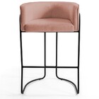 Kit 02 Banquetas Decorativas Fixa Base De Aço Preto Betina D0