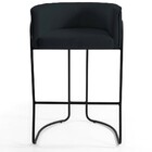 Kit 02 Banquetas Decorativas Fixa Base De Aço Preto Betina D0