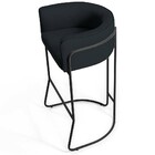 Kit 02 Banquetas Decorativas Fixa Base De Aço Preto Betina D0